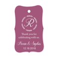 thumbnail image 1 of 100 PCS Custom Made Scallop Edges Hang Tags Thank You For Celebrating Wedding Favor Gift Paper Tags, 1 of 1
