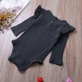 thumbnail image 4 of Faithtur Baby Boy Girl Long Sleeve Romper Ruffled Solid Color Bodysuit, 4 of 6