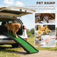 thumbnail image 3 of 61" Folding Dog Car Ramp with Non-Slip Grass Surface and Raised Side Rails, Portable Pet Ramp for SUVs and High Beds, Black PP Frame, Supports up to 198 lbs for Travel and Home, 3 of 7