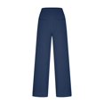 thumbnail image 4 of Femmes Pantalon Large Taille Élastique Pantalon Décontracté en Lin avec Poches Amples, 4 of 7