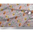 thumbnail image 3 of Soimoi Cotton Cambric Fabric Floral,Musical Instruments & Animals Cartoon Printed Craft Fabric by The Yard 42 Inch Wide, 3 of 3