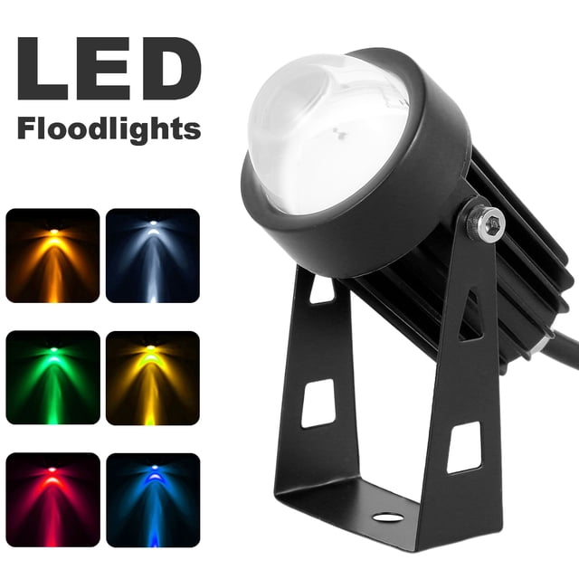 Kyoffiie Projecteurs LED 5W IP65 Étanches Faisceau Étroit Projecteur 180 Degrés Réglable pour Lavage Mural Extérieur