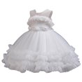 thumbnail image 1 of LOVZFMLL Jupe Princesse à Nœud pour Filles, Été, Manches Courtes, Volants, Dentelle, Col Rond, Broderie, en Maille, 1 of 8