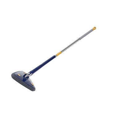 Vadrouille Triangulaire Extensible, Vadrouille Réutilisable Rotative à 360°, Vadrouille Murale Amovible avec Long Manche pour Fenêtre, Bleu