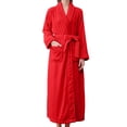 thumbnail image 3 of Women'S Double Pocket Flannel Bathrobe Soft And Warm Double Faced Velvet Bathrobe Pajamas And Home Wear Bathrobe Robe, 3 of 6