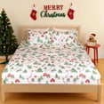 thumbnail image 2 of Gogreen 4PC Queen Christmas Sheet Set Deep Pocket Fit 16", Breathable Microfiber Soft Queen Sheet Set Warm Sheets, Luxury Hotel Style Christmas Decor Queen Bed Sheet Set, Christmas Gift, 2 of 8