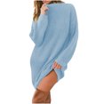 thumbnail image 2 of Gspmoly Robes pour Femmes, Robe Décontractée Ample à Col Semi-Montant à Manches Longues en Tricot Uni pour Femmes, Robes de Mariage pour Femmes Offres du Jour, 2 of 6