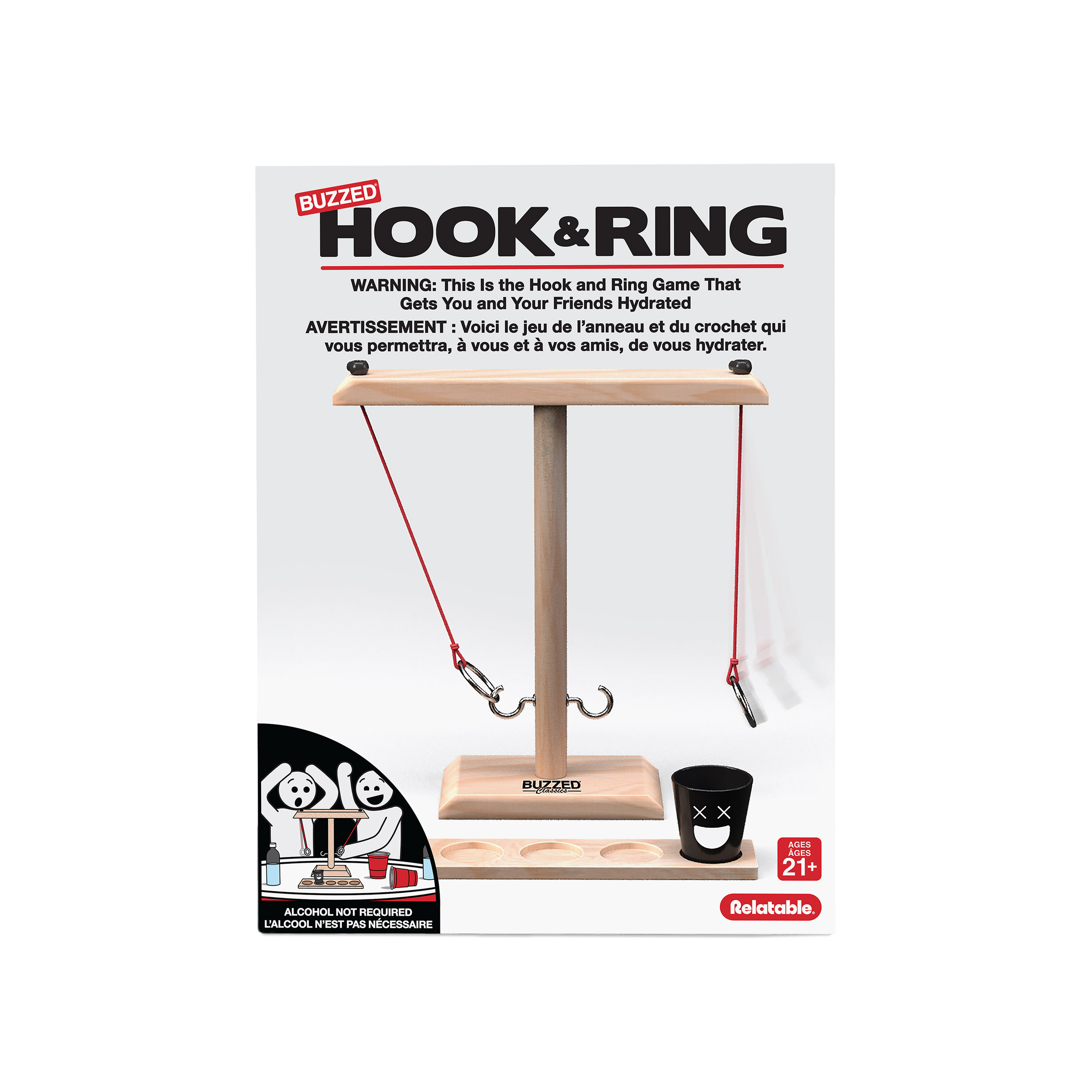 Buzzed Classics Hook and Ring – Ensemble de lancer d’anneaux pour adultes, par Buzzed What Do You Meme?