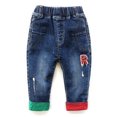 thumbnail image 1 of Kidscool Space Baby Toddler Different Color Leg Opening Letters Decor Fashion Jeans,Blue,2-3 Years, 1 of 6