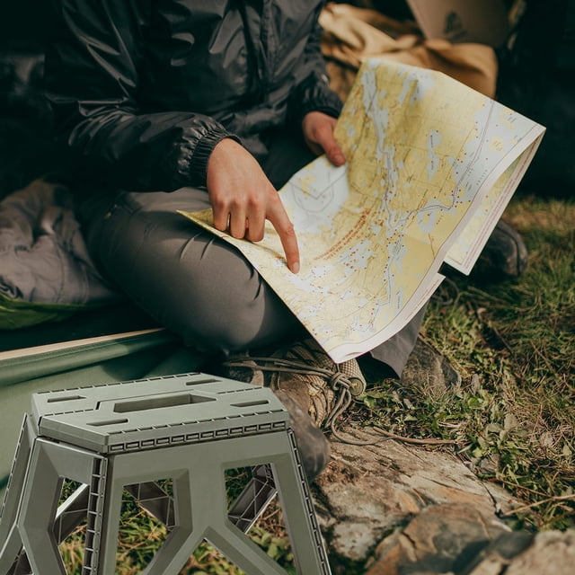 Portable Mazar Square Folding Stool for Outdoor Camping Hiking Fishing Backpacking and Kitchen Step Support