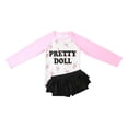 thumbnail image 1 of Sunnyoo Toddler Girls Letter Print Long Sleeve Rash Guard Skort 2Pcs Swimsuit, Sizes 12M-5T, 1 of 2
