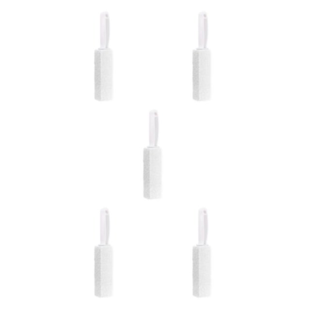 Transemion Pumice Stone Toilets Brush with Handle Grill Feet Rust Care Bath Pool for White 10cm 5Set