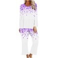 thumbnail image 1 of TIMIFIS Pyjamas de la Saint-Valentin pour Femmes Ensembles de Pyjamas pour Dames Décontractés Manches Longues Mignon Imprimé Cœur Col Rond Hauts Décontractés avec Pantalons Ensembles de Pjs, 1 of 3
