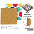 thumbnail image 4 of Inkdotpot Set of 6 Drink Coasters DecorativeNon,SlipCork Base4-inch Square PrintedCoastersEasy Clean- Love, 4 of 8