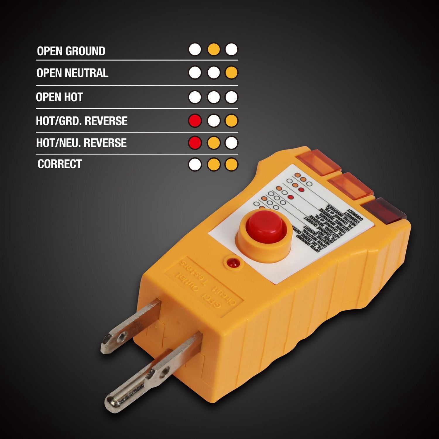 Testeur de Circuit de sortie WorkPro GFCI, prises 110-125V AC