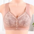 thumbnail image 2 of VEKDONE Woman's Embroidery Thin Style Ventilate Large Size Bra Without Steel Rim Pink XXL, 2 of 5