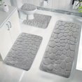 thumbnail image 1 of 4-Piece Memory Foam Bathroom Rug Set with Non-Slip Backing - Includes Bath Mat, Toilet Mat, U-Shaped Contour Rug & Lid Cover - Super Soft Absorbent Machine Washable Mats for Bathroom Floor, 1 of 7