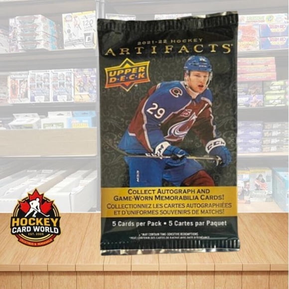 Paquet d'Artefacts Upper Deck 2021-22 Hockey - 5 Cartes par Paquet