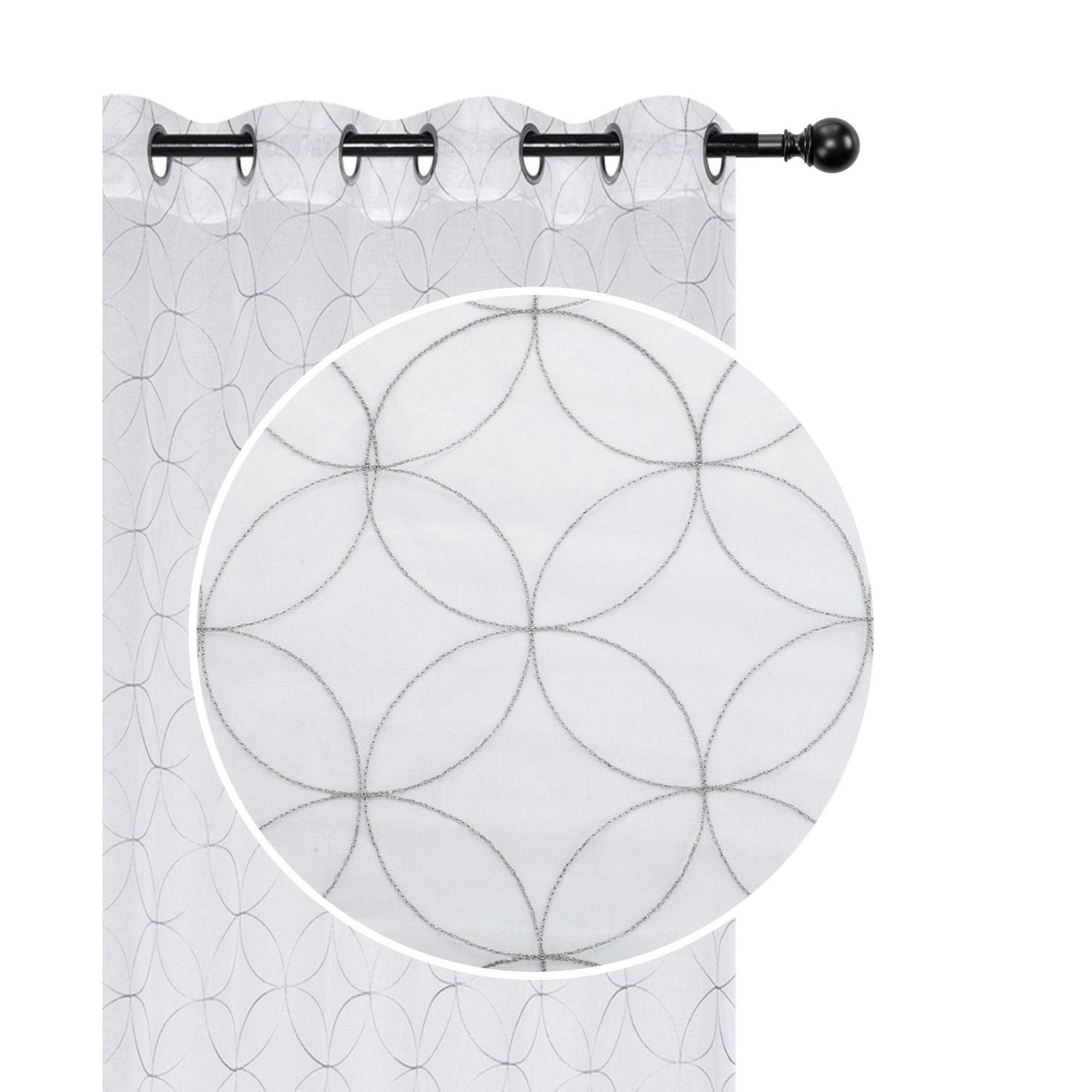 Lurex Brodé Panneau Transparent 8 W Grom (Diamond Curved) (Gray) - Set of 2