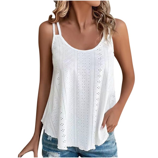 Cameland Gilet à Bretelles à Encolure Ronde pour Femmes avec Broderie