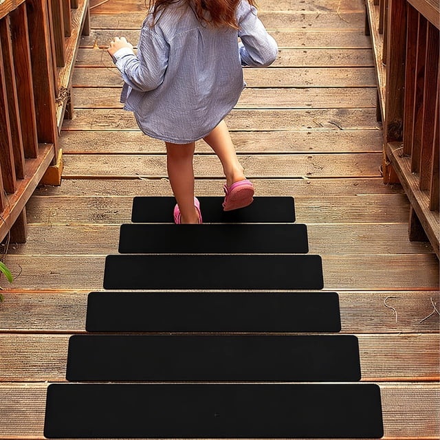 Yeciiwht 5pc Stair Treads PVC Frosted Waterproof Stair Treads Non-Slip Wear Counteractive Step Floor Stair Runner Stair Treads for Wooden Steps 24x4 Inches