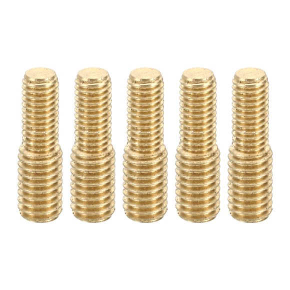 Unique Bargains M5x0.8 to M6x1 Double End Stud Screw Bolt, 5pcs Brass Rod Bolts Thread Reducer Adapter 20mm