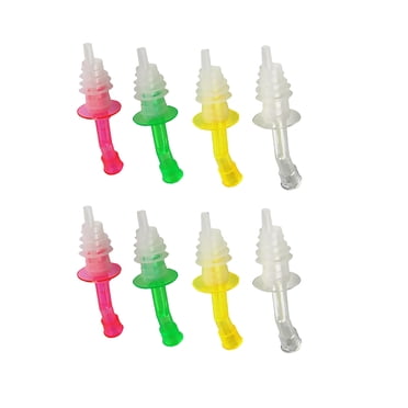 8pcs Silicone Wine Pourers Liquor Pour Spouts Oil Stopper Sauce Bottle Nozzle with Lid Kitchen Accessories for Liquor Oil (Random Color)