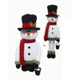 thumbnail image 1 of 5FT fabric standing snowman with extendable legs, black hat, 1 of 3