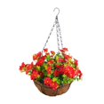 thumbnail image 3 of jifeng Artificial Flowers in Hanging Basket Decorative Planter for Lawn Patio Porch Red, 3 of 9