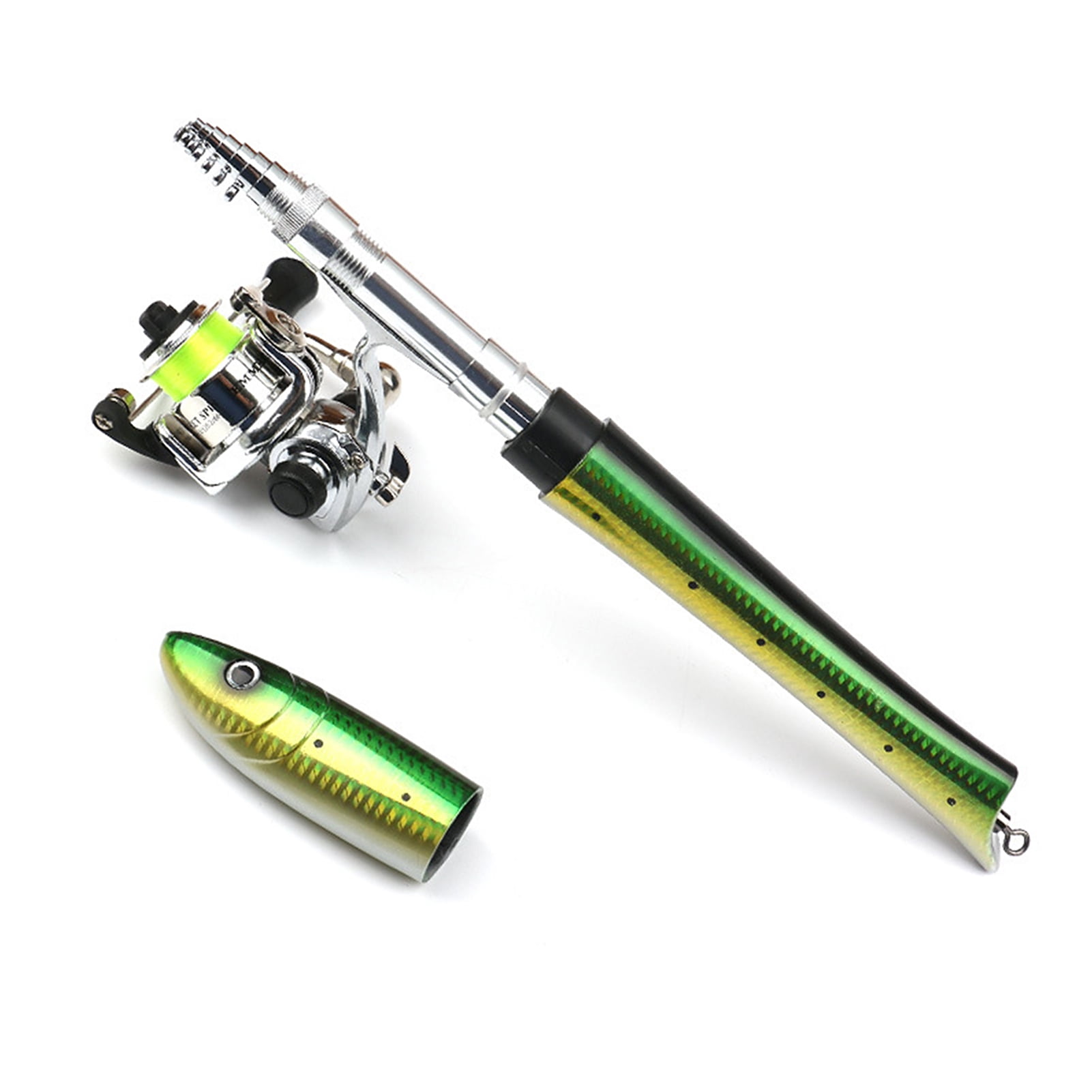 Yeacher Portable Pen Fishing Rod Mini Pocket Fishing Rod with Spinning Kit for Travel Saltwater Freshwater Fishing