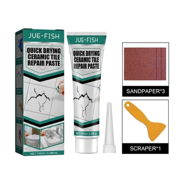 hnowkn Porcelain Repair Kit, Fiberglass Tub Repair Kit, Shower Sink, Bathtub and Countertop Tile Repair Kit, Repair Chips Dents Cracks Scratches from Ceramic, Marble, Quartz, Resin, Acrylic