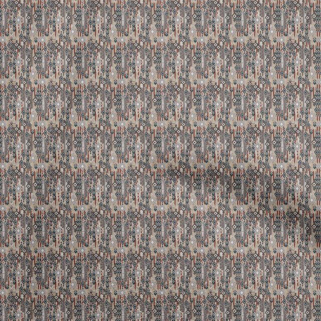 oneOone Cotton Flex Light Beige Fabric Asian Kilim Craft Projects Decor Fabric Printed By The Yard 40 Inch Wide