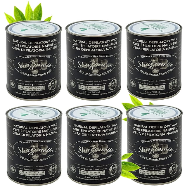 Sharonelle Soft Wax All Purpose Natural Depilatory Canned Wax (6 pcs, Tea Tree)