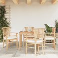 thumbnail image 1 of vidaXL 5 Piece Garden Dining Set Solid Wood Teak, 1 of 5