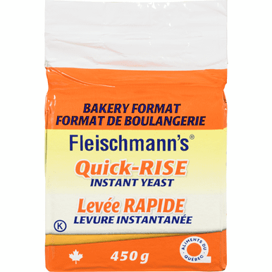 Fleischmann's Quick-Rise Instant Yeast, Professional Bakery Format Leavening, 450 g (1 lb) Vacuum-Sealed Club Pack