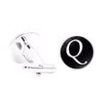 thumbnail image 1 of fastboy 1 Pair Men's Letter Cufflink Wedding Formal Initial Alphabet Stainless Steel Cufflink, Letter Q, 1 of 6