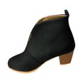 thumbnail image 1 of XZNGL Chaussures pour Femmes Chaussures Femmes Chaussures Décontractées Mode Femmes Bout Rond Cuir Style Britannique Chaussures Décontractées Confortables Chaussures à Talons Hauts, 1 of 5