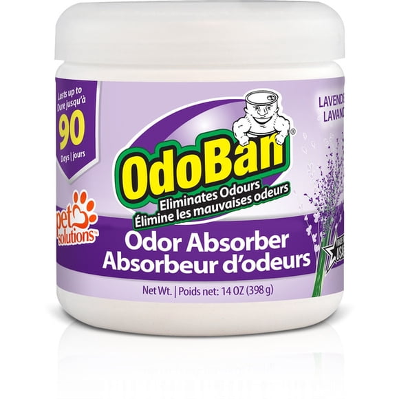 OdoBan 14 oz Absorbeur Solide d'Odeurs à la Lavande, Éliminateur d'Odeurs pour Odeur de Fumée et Odeur de Mildiou à la Maison, dans la Salle de Bain, les Aires pour Animaux