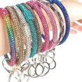 thumbnail image 3 of Key Ring & Wrist Bangle Bracelet - Round Circle Keychain Organizer Hands-Free Wrist Holder Champagne, 3 of 9