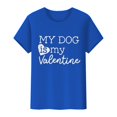 thumbnail image 4 of Tittly T-Shirts pour Femmes T-Shirts Graphiques Saint-Valentin Mon Chien Est Mon Valentin Imprimé Chandail Décontracté Imprimé Col Rond T-Shirt Chandail pour Femme T-Shirt T-Shirts Chemises Hauts pour Femmes Bleu Pâle m, 4 of 8
