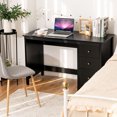 thumbnail image 2 of Costway Computer Desk Study Writing Desk Home Office Workstation with 3 Drawers Black, 2 of 10