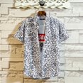 thumbnail image 2 of PENGXIANG Mens Summer Fashion Shirts Casual Short Sleeve Beach Tops Loose Casual Blouse, 2 of 3