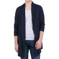 thumbnail image 1 of INSPIRE CHIC Chandails pour Hommes Col Châle Poches Ourlet Haut-Bas Long Cardigan 40 Bleu, 1 of 7