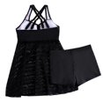 thumbnail image 3 of EGNMCR Bikini Set Women's Solid Color Swimsuit Fashion V Neck Lace Split Swimwear Set, 3 of 5