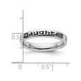 thumbnail image 3 of Sterling Silver Black Enameled Daughter Band Ring, 3 of 4