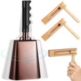 thumbnail image 1 of 3 PCS Noise Maker Kit, 10" Metal Cowbell and Wooden Spinning Rattle Ratchet, Cowbell with Handle, Traditional Matraca Toy, Cheering Percussion Musical Instrument for Sports Events, Weddings, Parties, 1 of 7