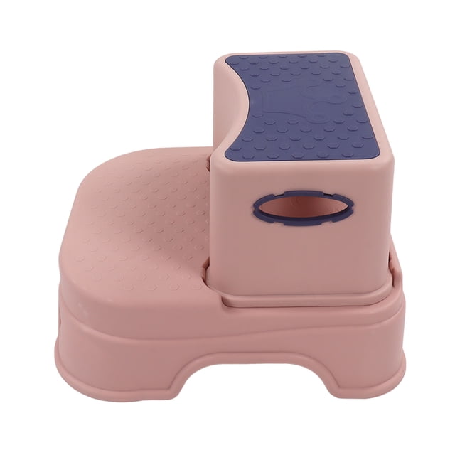 2 Step Stool, Double Antiskid Height Adjustable Anti Rollover Design Kids Step Stool Quick Disassembly Ergonomic Design For Shower Room For Kids Pink Purple
