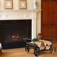 thumbnail image 3 of Costway Firewood Rack Decorative Rustproof Steel Fireplace Log Holder w/ Wheels, 3 of 10