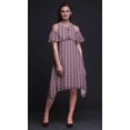 thumbnail image 2 of Bimba Pink Floral Printed Womens Cold Shoulder Tunic Party Round Neck Shift Dress - Medium, 2 of 6