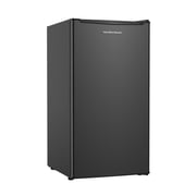 Hamilton Beach 3.3 Cu.Ft Mini Fridge with Freezer, Compact Refrigerator, Single Door, Energy Star, Reversible Door, Black
